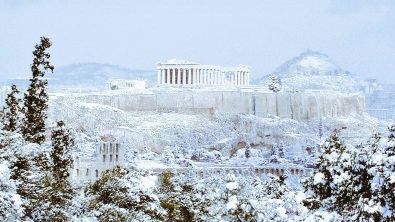 Grèce en neige