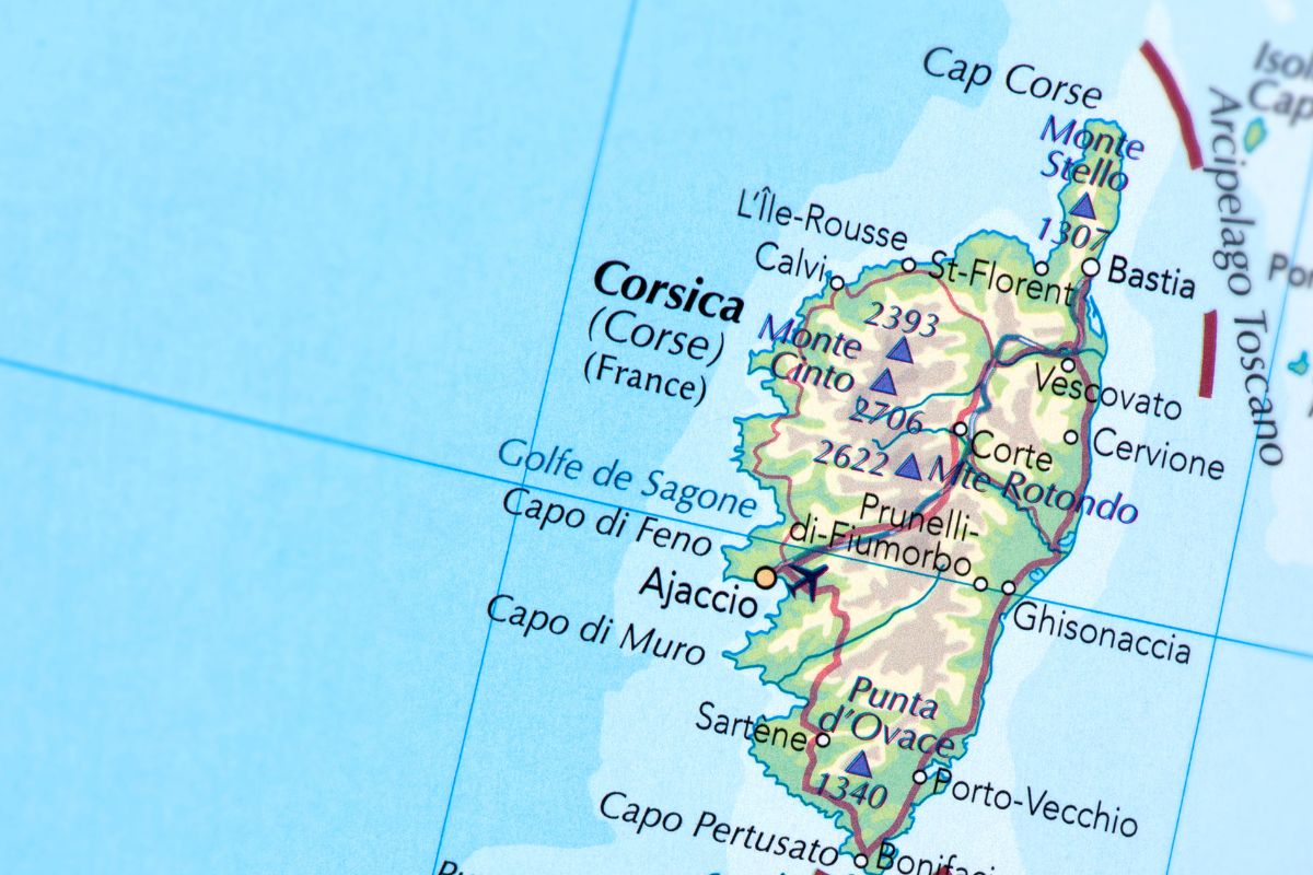 Carte touristique de la Corse